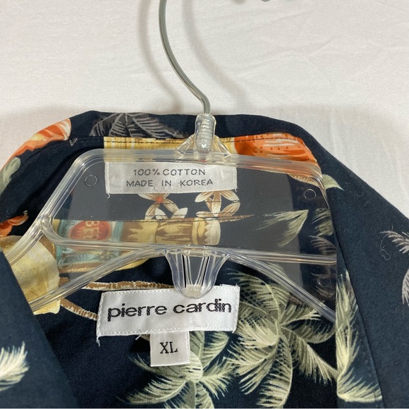 Pierre Cardin Tropical Shirt Button Down Shirt Party Short sleeve Margarita top - Picture 2 of 8